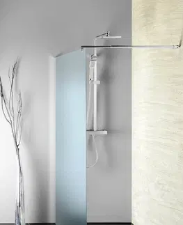 Kúpeľňa AQUALINE - WALK-IN stena na inštaláciu na múr so vzperou, jednodielna, 1000 mm, sklo Brick WI100