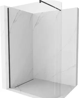 Sprchové dvere MEXEN/S - Kioto Sprchová zástena WALK-IN zaoblená 80 x 200 cm, transparent 8 mm, čierna 800-080-101-70-06