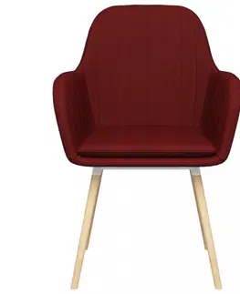 Jedálenské stoličky a kreslá Jedálenská stolička 4 ks látka / bukové drevo Dekorhome Zelená