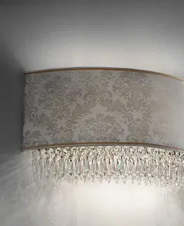 Nástenné svietidlá Masiero 50 cm široké nástenné svietidlo Glassé damaskové