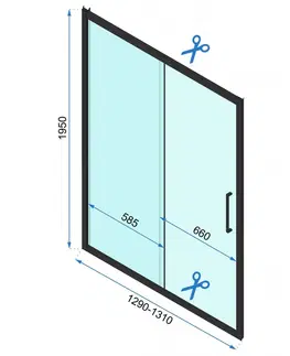 Sprchové dvere REA/S - Sprchovací kút Rapid Slide Dvere: 100 x Sprchová zástena: 100 KPL-09876