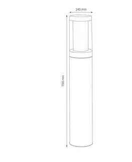 Osvetlenie príjazdovej cesty LCD Svietidlo 1256 z ocele, odolné morskej vode 75 cm