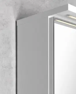 Kúpeľňový nábytok AQUALINE - KAWA STRIP Galérka s LED osvetlením 60x70x22cm, biela WGL60S