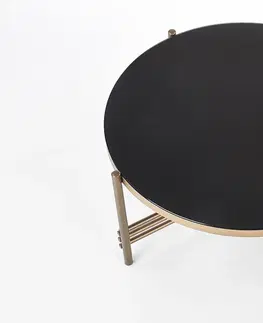 Konferenčné stolíky HALMAR Ismena okrúhly konferenčný stolík čierna / zlatá