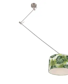 Zavesne lampy Moderné závesné svietidlo oceľové s tienidlom na listy 35 cm - Blitz 1