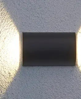 Vonkajšie nástenné svietidlá Lucande Polkruhové vonkajšie nástenné LED svietidlo Jale