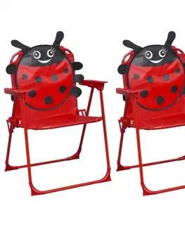 Detské záhradné posedenie Detské záhradné stoličky 2 ks Dekorhome Červená