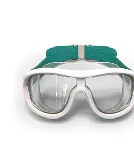 okuliare Plavecké okuliare Swimdow číre sklá jednotná veľkosť bielo-zelené