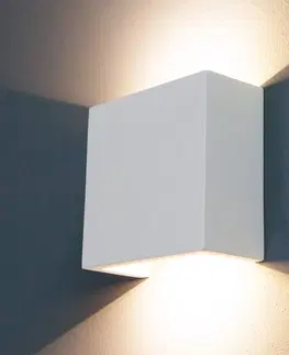 Nástenné svietidlá Lindby Nástenné LED svietidlo Fabiola zo sadry, 12,5 cm