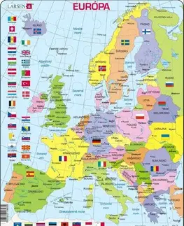 LARSEN puzzle Larsen Puzzle Puzzle Europa politická - výšková Larsen K2-SK
