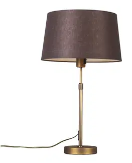 Stolove lampy Stolová lampa bronzová s tienidlom hnedá 35 cm nastaviteľná - Parte