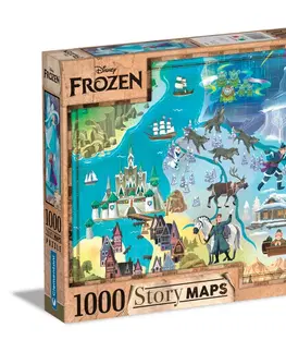 Hračky puzzle CLEMENTONI - Puzzle 1000 dielikov Disney Mapa - Frozen