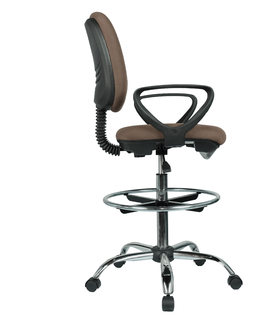 Kancelárske stoličky KONDELA Tamber kancelárska stolička s podnožkou hnedá / čierna / chróm