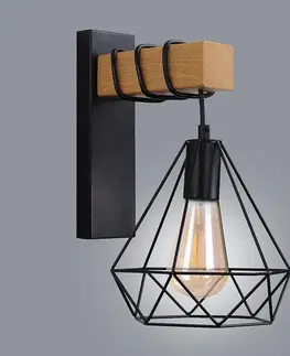 Lampy do obývačky Nástenná lampa Vigo Wood 314680 1xE27 K1