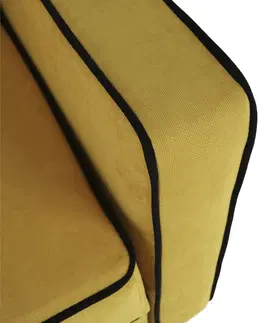 Pohovky KONDELA Bernia rozkladacia pohovka s úložným priestorom žltá / čierna