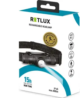 Svetlá a baterky Retlux RPL 706 Outdoor nabíjací LED CREE XM-L2 čelovka, dosvit 200 m, výdrž 15 hodín