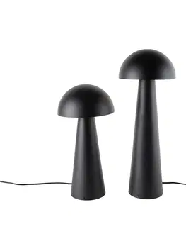 Vonkajsie osvetlenie Set van 2 smart buiten vloerlampen zwart 50 cm en 65 cm - Mushroom
