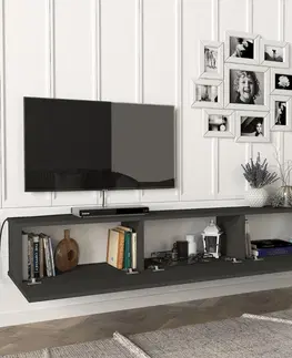 TV stolíky DOMEL TV stolík na stenu, antracit