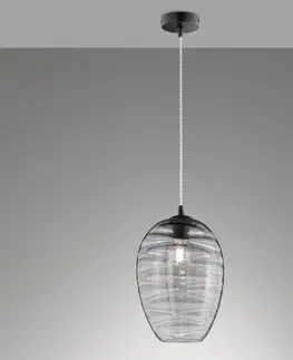 Závesné svietidlá FISCHER & HONSEL Závesná lampa Gordes zo skla, v tvare šišky