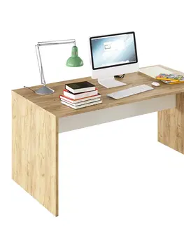 Písacie stoly Písací stôl, dub artisan/biela, RIOMA TYP 16