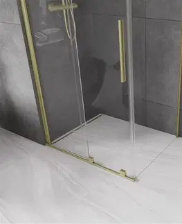 Sprchovacie kúty MEXEN/S - Velár sprchovací kút 90 x 75, transparent, zlatá kartáčovaná 871-090-075-01-55