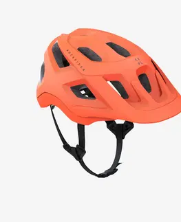 cyklistick Prilba na horskú cyklistiku EXPL 500 žiarivá oranžová