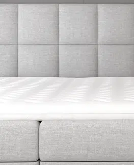Postele NABBI Grosio 165 čalúnená manželská posteľ s úložným priestorom svetlosivá
