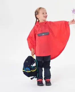 kemping Detská nepremokavá pláštenka MH100 Kid na turistiku 2-6 rokov ružová