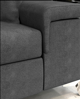 Sedacie súpravy NABBI Rosino L rohová sedačka s rozkladom a úložným priestorom sivá (Sawana 05) / biela (Soft 17)