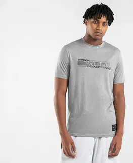 dresy Basketbalové tričko unisex TS500 Fast sivé