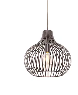 Zavesne lampy Moderné závesné svietidlo hnedé 38 cm - Sapphira