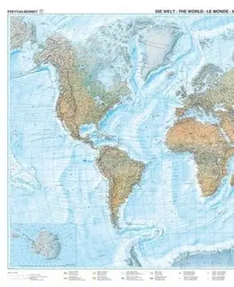 Sprievodcovia, mapy, atlasy Svet nástenná mapa fyzická lamino+lišta 1:35 000 000