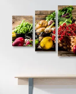 Obrazy jedlá a nápoje 5-dielny obraz čerstvé ovocie a zelenina