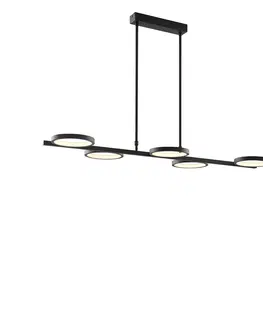 Zavesne lampy Moderné závesné svietidlo čierne vrátane LED 3-stupňového stmievateľného 5-svetla - Vivé