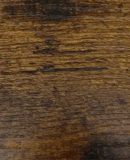 Regály a poličky KONDELA Silvius rustikálny servírovací stolík na kolieskach dub smoke / čierna