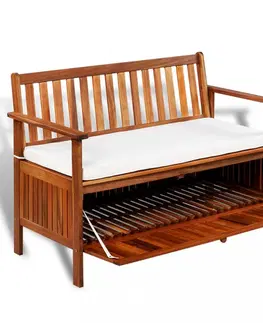 Lavice a stoličky Záhradná lavica s úložným prostotrem akáciové drevo Dekorhome