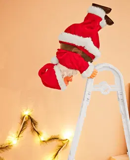 Drobné dekorácie a doplnky Šplhajúci Santa Claus s hudbou