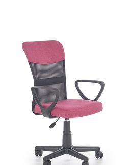 Kancelárske stoličky HALMAR Timmy kancelárska stolička s podrúčkami ružová / čierna