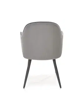 Jedálenské stoličky HALMAR K464 jedálenské kreslo sivá / čierna