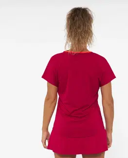 tričká Dámske priedušné tričko na padel PTS500 s krátkym rukávom červené