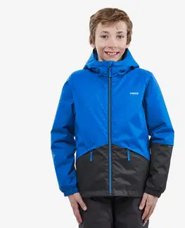 bundy a vesty Detská lyžiarska hrejivá a nepremokavá bunda 100 modrá