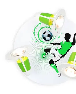 Stropné svietidlá Elobra Stropné svietidlo Soccer, 3-plameňové zeleno-biele