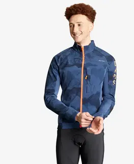 bundy a vesty Pánska zimná bunda ST 500 na horskú cyklistiku modrá