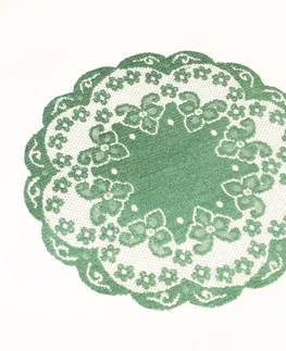 Obrusy Forbyt, Obrus, žakárový Felícia, zelený, okrúhly, ovál 122 x 157 cm