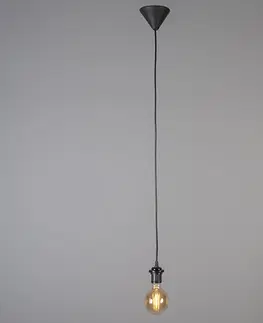Zavesne lampy Moderné závesné svietidlo s tienidlom čierna/biela 45/25 - Duo