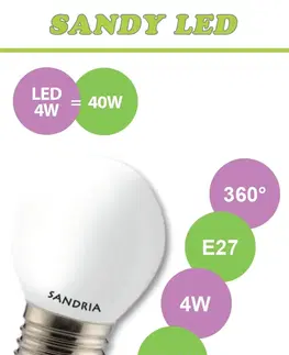 Žiarovky LED žiarovka Sandy LED  E27 S2168 4W OPAL teplá biela