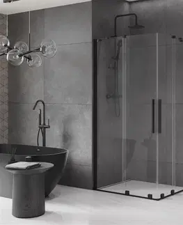 Sprchovacie kúty MEXEN/S - Velar Duo štvorcový sprchovací kút 90 x 80, transparent, čierna 871-090-080-02-70