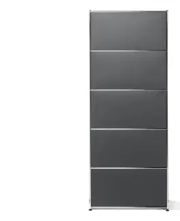 Bookcases & Standing Shelves Vysoký kovový regál »CN3« s výklopnou priehradkou, sivý