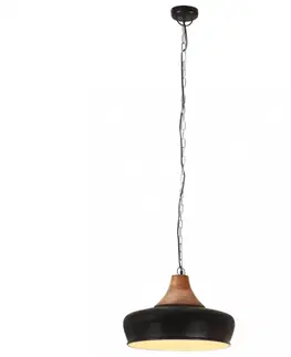 Osvetlenie Závesná lampa čierna / mangovníkové drevo Dekorhome 35 cm