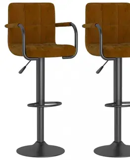 Barové stoličky Barová stolička 2 ks zamat / kov Dekorhome Krémová
